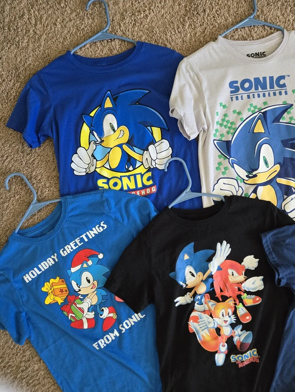Sonic The Hedgehog Kids Short Sleeve Tee — Blue/White/Black/Navy
